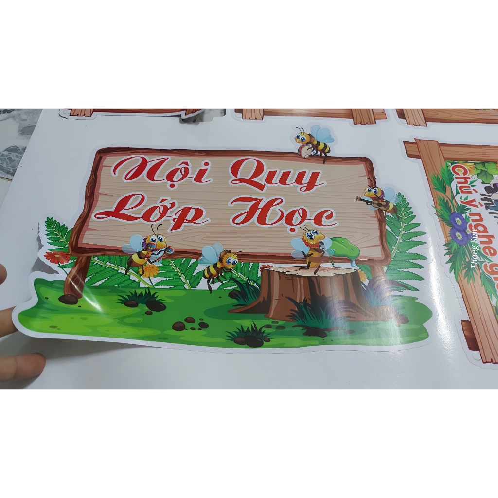 Trang trí lớp: Decal bóc dán NỘI QUY LỚP HỌC  đã cắt viền sẵn trang trí lớp giá siêu rẻ