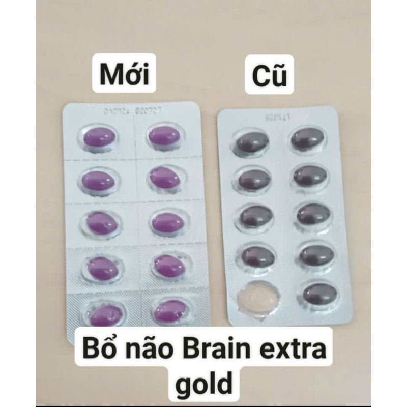 ✅(chính hãng) hoạt huyết dưỡng não Brain extra gold, hộp 100v, (hàng loại 1, chuẩn, date mới nhất)