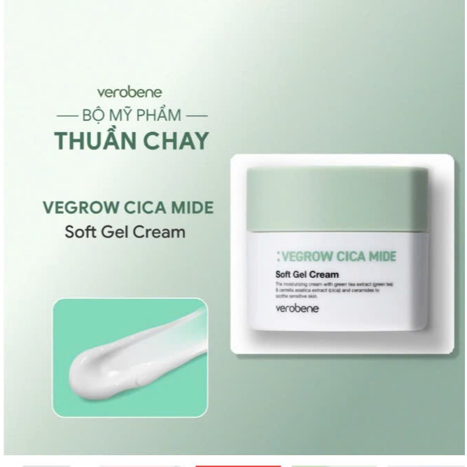 KEM DƯỠNG ẨM THUẦN CHAY VEROBENE SOFT GEL CREAM 50ml DƯỠNG TRẮNG CẢI THIỆN NẾP NHĂN