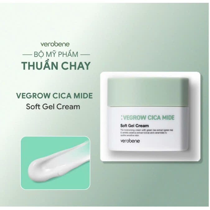 KEM DƯỠNG ẨM THUẦN CHAY VEROBENE SOFT GEL CREAM 50ml DƯỠNG TRẮNG CẢI THIỆN NẾP NHĂN