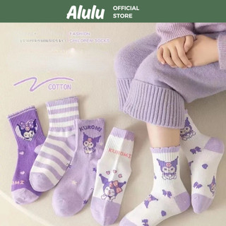 Set Tất Trẻ Em Kuromi 10 Đôi - Hoạ Tiết Hoạt Hình Dễ Thương size1-12 tuổi -  Mềm Mại Thoáng Khí - Kho Gia Dụng Alulu