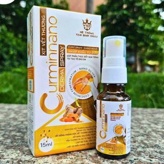 Xịt vết thương Curmin Nano giúp nhanh lành vết thương, kích thích tái tạo da non, ngăn ngừa sẹo, chai 15ml