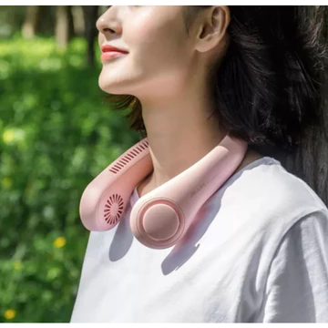 (FREESHIP TOÀN QUỐC) Quạt mini đeo cổ không cánh JISULIFE dung lượng pin lớn 1800mAhm, Quạt đeo cổ không cánh ba cấp độ