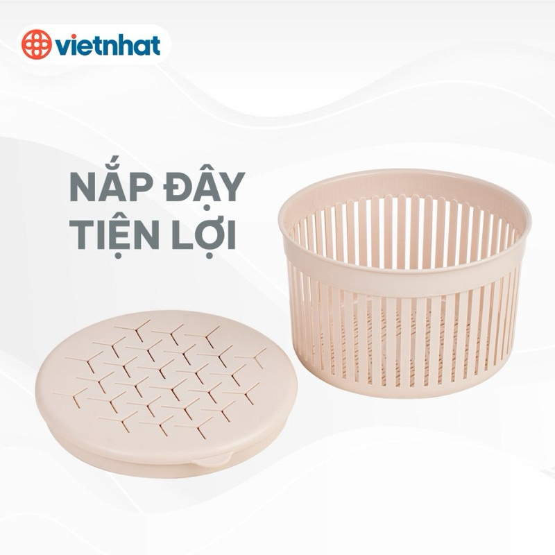 Rổ Tròn Có Nắp Đậy Việt Nhật - Rổ Đựng Hành Tỏi, Trứng , Rau Củ