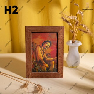 Ảnh để bàn Bác Hồ,Bác Giáp, Bác Trọng đóng khung để bàn tráng gương siêu bóng 15x21