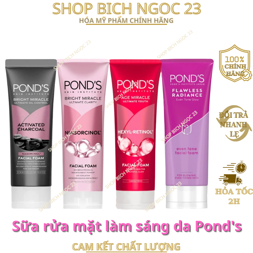 Sữa rửa mặt làm sáng da Pond's Pure Bright Bright Beauy Acne Clear 100g