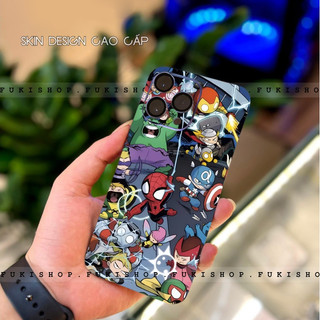 Miếng dán Skin Mặt lưng Sau full viền Marvel MS01 Dành Cho 16 pro max 15 pro max 14 pro max 13 pro max