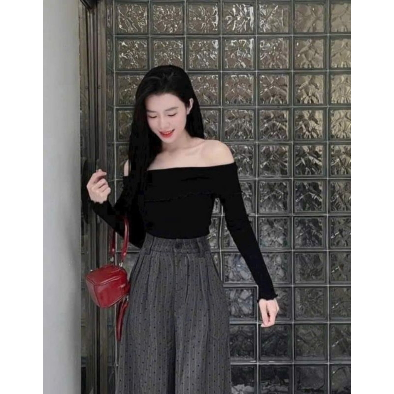 Áo Thun Nữ Trễ Vai Dài Tay Ôm Sát Tôn Dáng Basic Áo Kiểu Trễ Vai Dài Tay SeXy TingTing 88