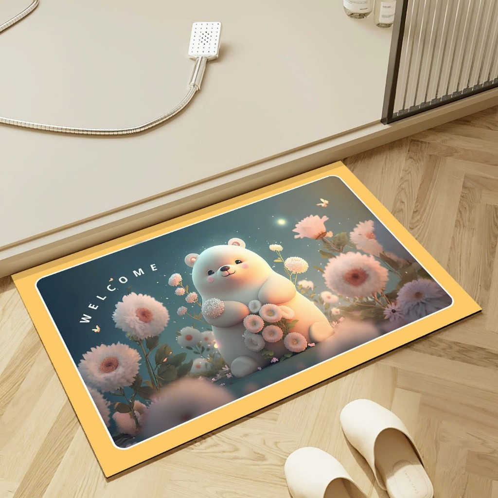 [ HÀNG CAO CẤP XẢ KHO] Thảm Lau Chân Silicone 3D Hút Nước Siêu Thấm
