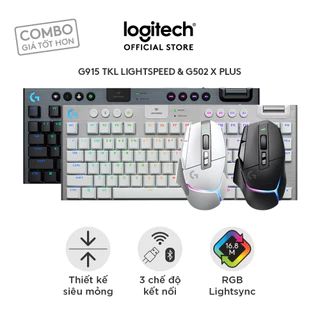 Combo chuột, bàn phím gaming không dây Logitech G915 TKL LIGHTSPEED, Logitech G502 X PLUS
