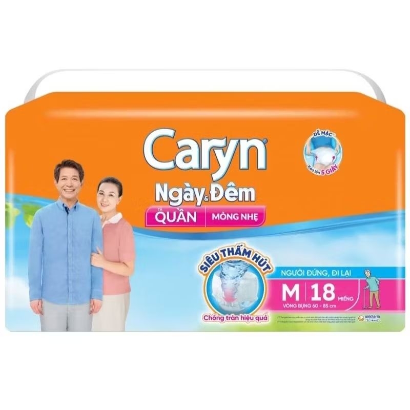 Tã quần Caryn nhẹ ngày và đêm M18, L18