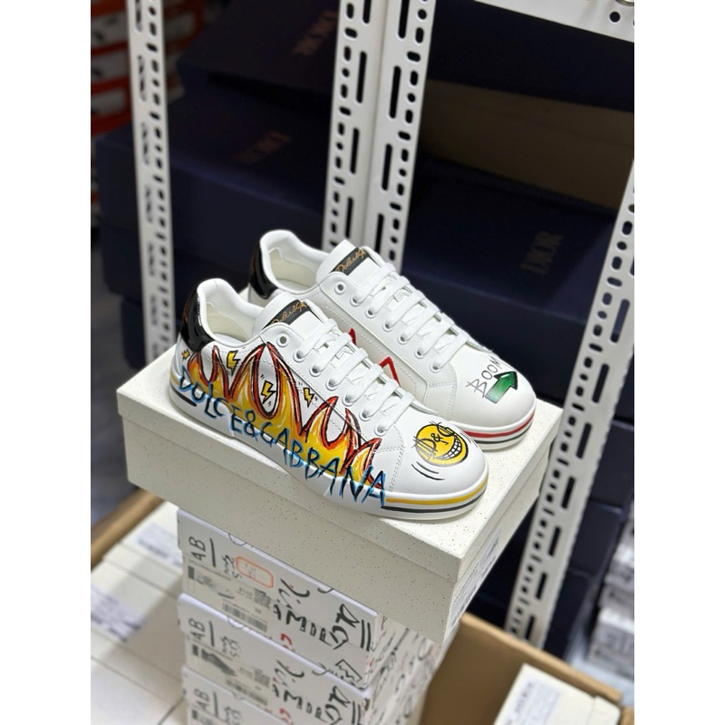 ⚡️[Hight Quality] Giày Do11lce Super Hero Portofino White Full Box - Điểm Nhấn Vương Miện Đính Đá Cao Cấp Nam Nữ Qccc