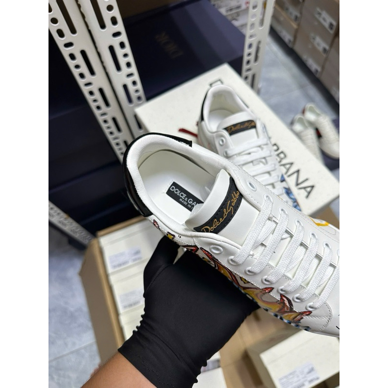 ⚡️[Hight Quality] Giày Do11lce Super Hero Portofino White Full Box - Điểm Nhấn Vương Miện Đính Đá Cao Cấp Nam Nữ Qccc