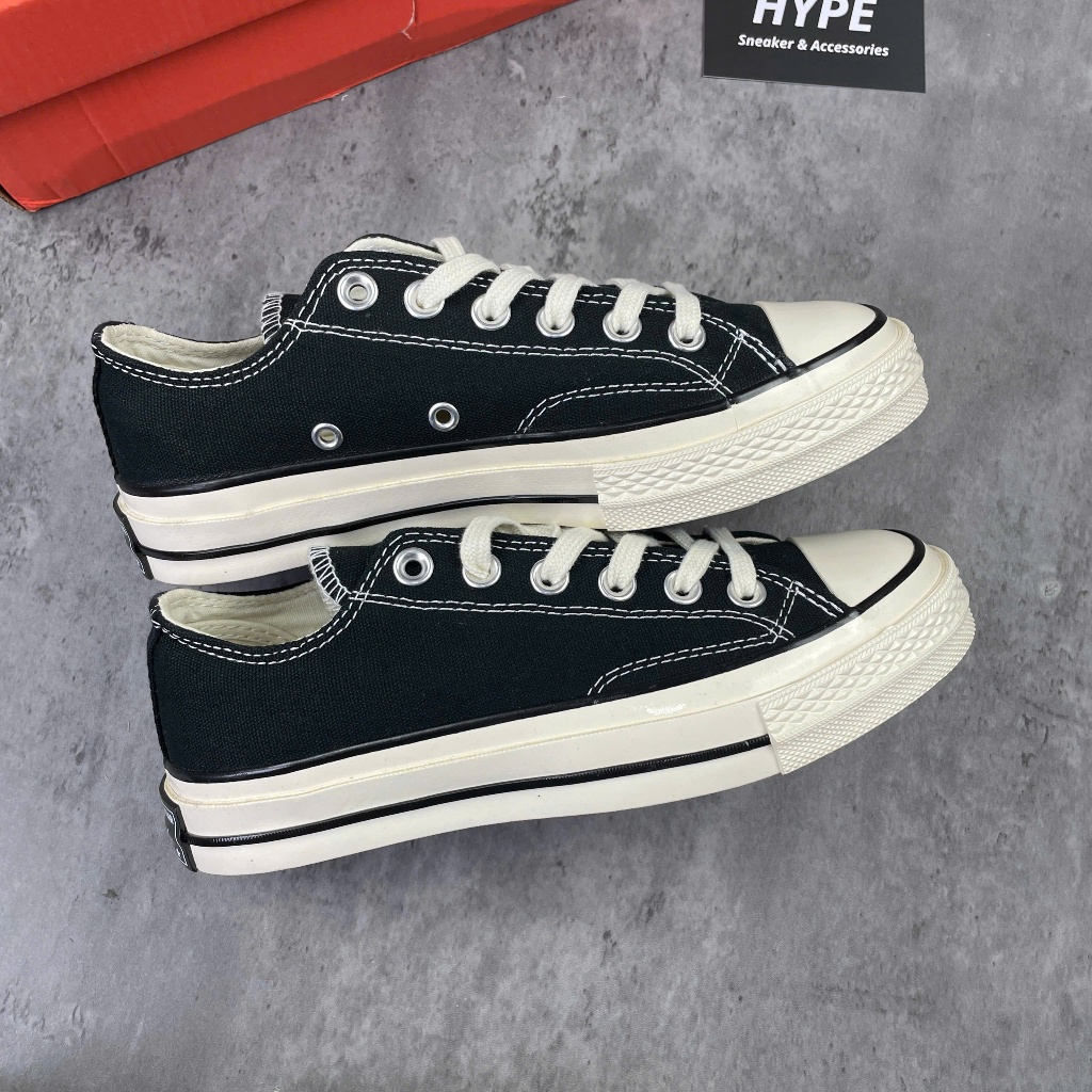 [Hype Sneaker] Giày Converse 1970s Low Black White (Converse Đen cổ thấp)  Phiên bản chuẩn