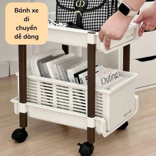 Xe Đẩy 2 Tầng Có Thể Tháo Rời – Giá Đựng Đồ Có Bánh Xe Dùng Cho Nhà Bếp – Kệ Đựng Đồ Văn Phòng Phẩm
