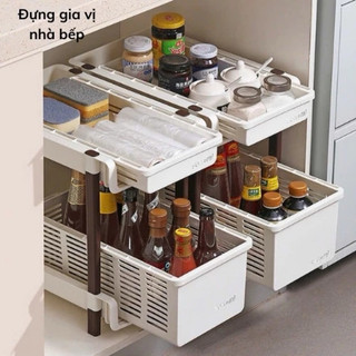 Xe Đẩy 2 Tầng Có Thể Tháo Rời – Giá Đựng Đồ Có Bánh Xe Dùng Cho Nhà Bếp – Kệ Đựng Đồ Văn Phòng Phẩm