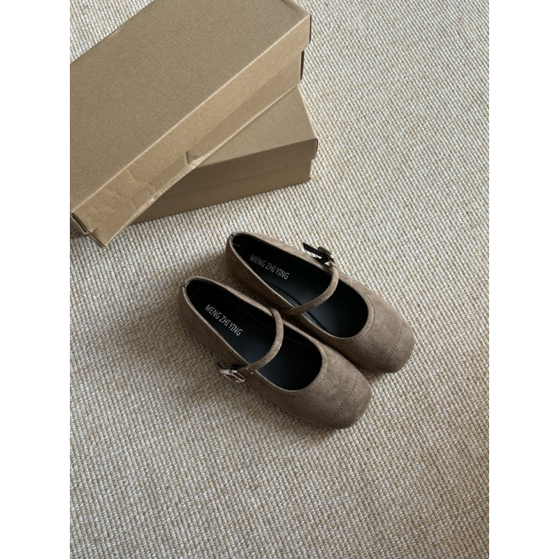 [Sẵn] Giày Búp Bê Mũi Tròn Chất Liệu Nhung Mềm Phong Cách Hàn Quốc Vibe Thu Đông Dành Cho Nữ-Shoes