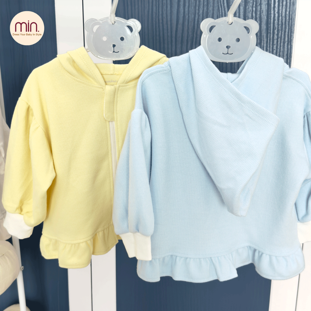 Áo Khoác Cho Bé Gái Anminaza Thiết Kế Tay Bồng,Vải Cotton Tự Nhiên An Toàn Và Ấm Áp - Hàng Chính Hàng AMI0229