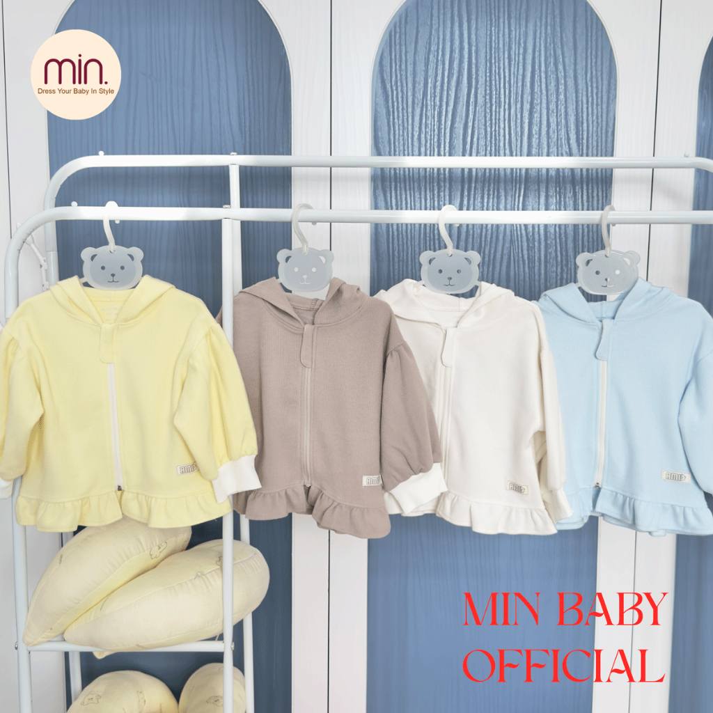 Áo Khoác Cho Bé Gái Anminaza Thiết Kế Tay Bồng,Vải Cotton Tự Nhiên An Toàn Và Ấm Áp - Hàng Chính Hàng AMI0229