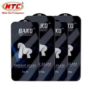 Kính cường lực Chống Nhìn Trộm Baiko full màn hình cho iPhone (Đen)
