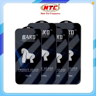 [Từ 7 đến 17 Pro Max] Kính cường lực Chống Nhìn Trộm Baiko full màn hình cho iPhone (Đen)