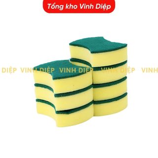 Miếng rửa chén bát 3s xanh vàng sạch sẽ tiện lợi