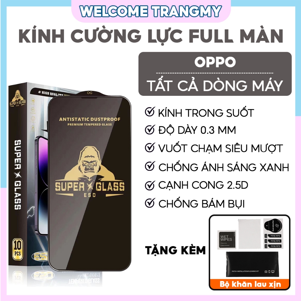 Kính Cường Lực Oppo A3x A15 A54 A55 A57 A5S F9 A3S A1K A53 Reno5 F11 A18 A38 K3 F5 F7 A60 A52 A73 A74 A7 A16 A17