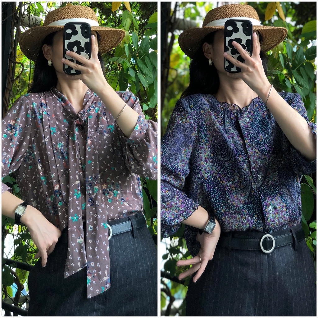 Sơ mi cổ điển, sơ mi vintage, hoạ tiết, sơ mi thêu hoa, áo gilê kiểu, sơ mi len, áo kiểu nữ tiểu thư, công chúa 2hand🥀🌻🌸