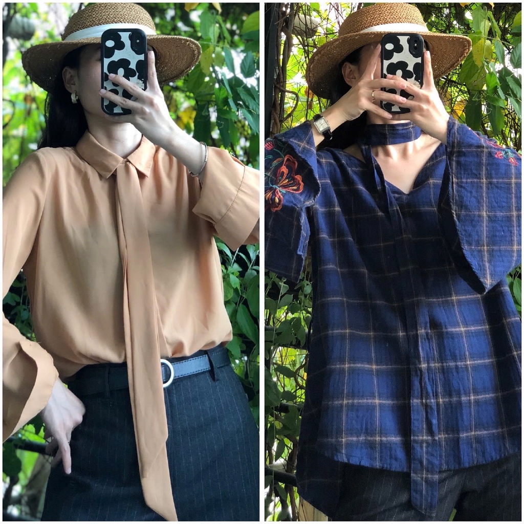 Sơ mi cổ điển, sơ mi vintage, hoạ tiết, sơ mi thêu hoa, áo gilê kiểu, sơ mi len, áo kiểu nữ tiểu thư, công chúa 2hand🥀🌻🌸