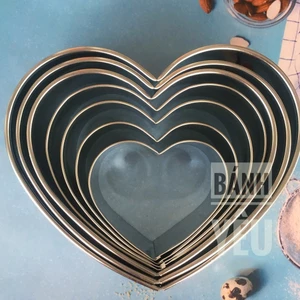 Khuôn Ring bánh inox Trái tim đủ size (từ 12cm đến 24cm)