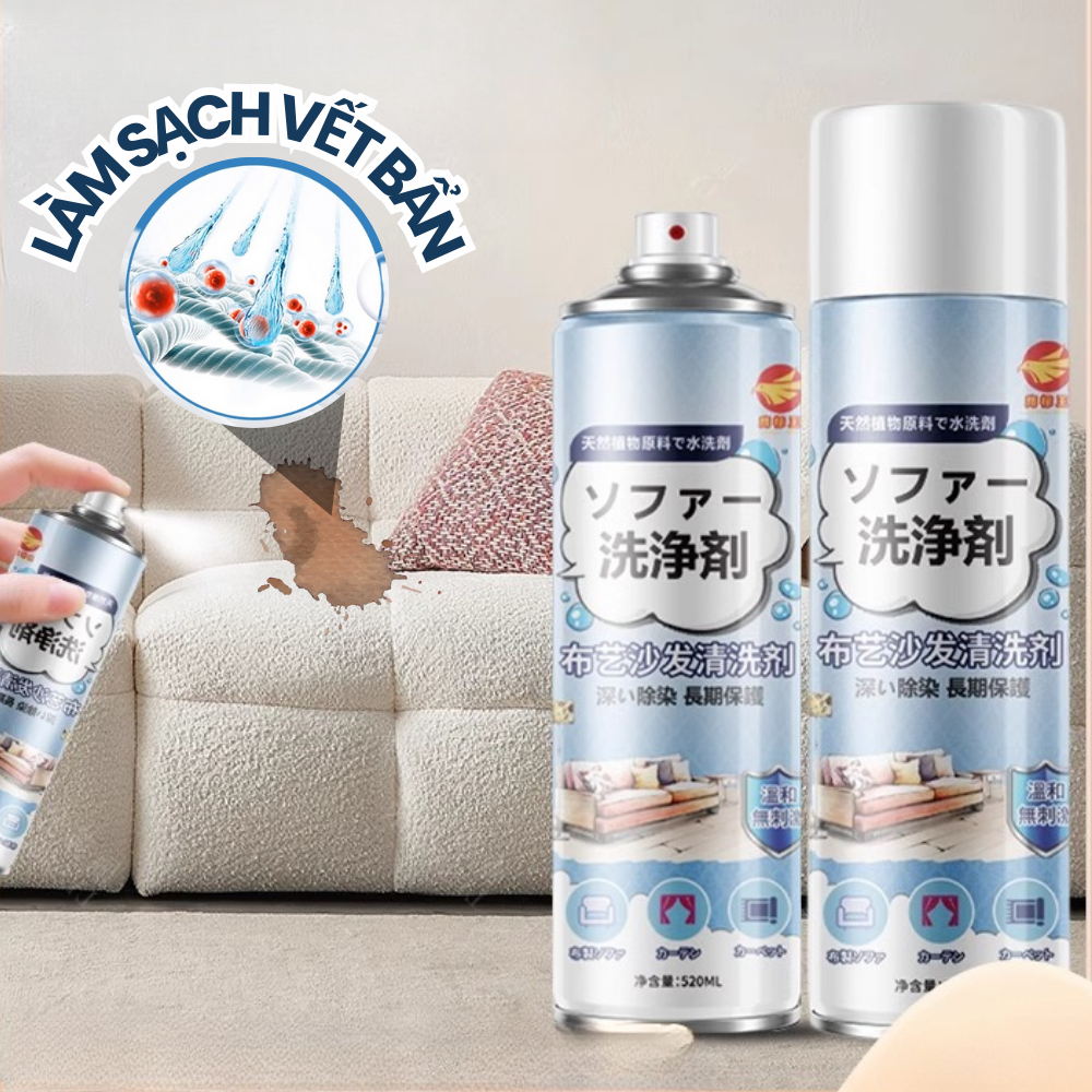 Combo 2 Chai xịt tạo bọt để tự vệ sinh sofa, ghế da, nệm rèm, Bình xịt ...