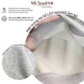 Áo Sweater Nỉ Lót Nhung Cao Cấp Thêu Logo MS Form Basic BigSize MiSoul, Áo Hoodie Dày Dặn 347