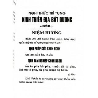 Sách - Nghi thức trì tụng Kinh Thiên Địa Bát Dương