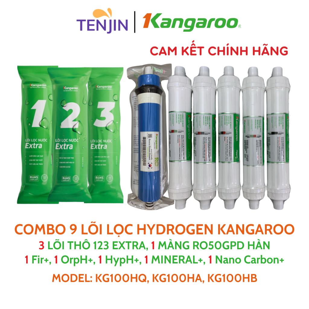 Combo 9 Lõi Lọc Nước KANGAROO Dòng Hydrogen Model KG100HQ, KG100HA ...