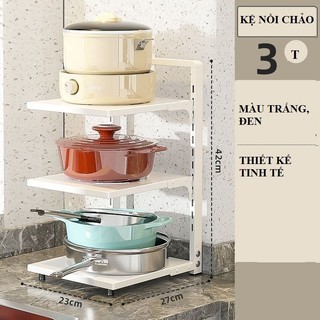Kệ Giá Để Xoong Nồi Chảo 2-3-4-5 Tầng Có cài vung, Dùng Để Trên Kệ Bếp, Gầm Bếp, Góc Bếp