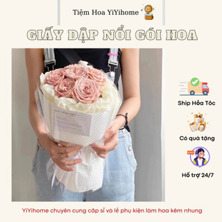 Giấy Gói Hoa Dập Nổi 3D Cao Cấp, Giấy Gói Phồng Hoa Tươi DIY Handmade YiYihome