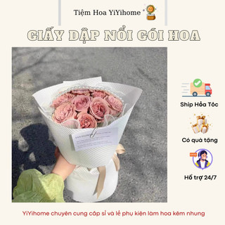 Giấy Gói Hoa Dập Nổi 3D Cao Cấp, Giấy Gói Phồng Hoa Tươi DIY Handmade YiYihome