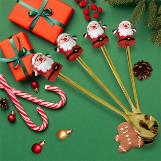 Set 4 Muỗng Nĩa Inox Mạ Titan Vàng Hình NOEL-Sản Phẩm Dành Cho Buổi Tiệc Giáng Sinh (không hộp)