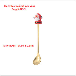 Set 4 Muỗng Nĩa Inox Mạ Titan Vàng Hình NOEL-Sản Phẩm Dành Cho Buổi Tiệc Giáng Sinh (không hộp)