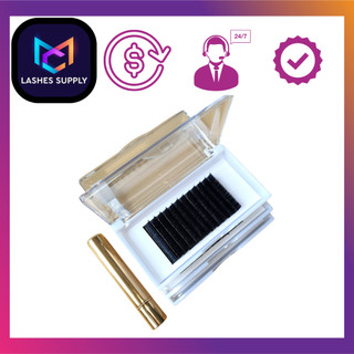 Mi khay LASHES SUPPLY 12 line MÀU ĐEN độ cong CC, chất mi silk Hàn, mềm dễ bắt keo, DỄ BẮT KEO