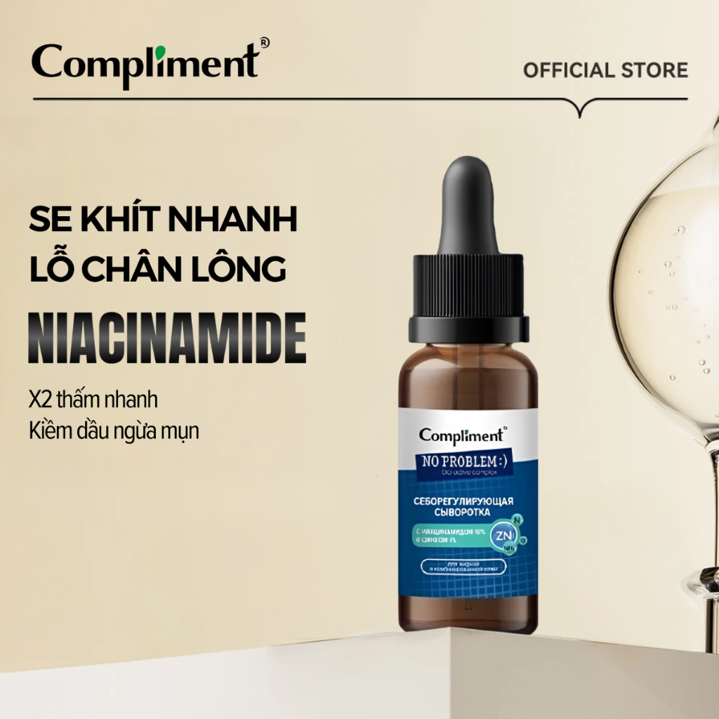 Ảnh Serum Cấp Ẩm, Giảm Mụn, Phục Hồi Da Compliment HA, B5, B3, Niacinamide, Vitamin C 27ml 1