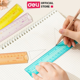 Thước kẻ nhựa dẻo EcoPVC 20/30cm Deli Trong Suốt Số Dễ Nhìn Và Đo Chính Xác Chất liệu nhựa an toàn Phù hợp với học sinh