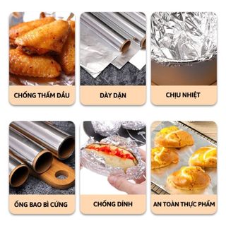 Giấy bạc nướng đồ ăn tiện lợi dùng cho gia đình