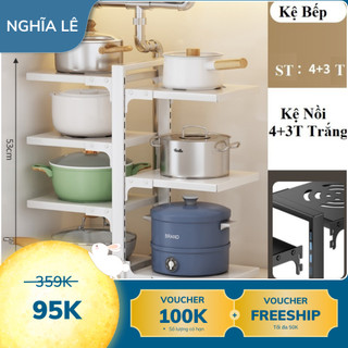 Kệ Giá Để Xoong Nồi Chảo 2-3-4-5 Tầng Có cài vung, Dùng Để Trên Kệ Bếp, Gầm Bếp, Góc Bếp