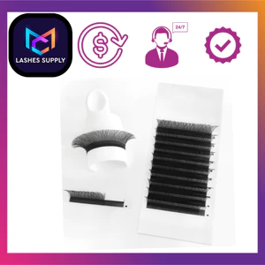 Mi khay LASHES SUPPLY 16 line MÀU ĐEN độ cong L + MIX ĐỦ MÀU chất mi silk Hàn, mềm dễ bắt keo.