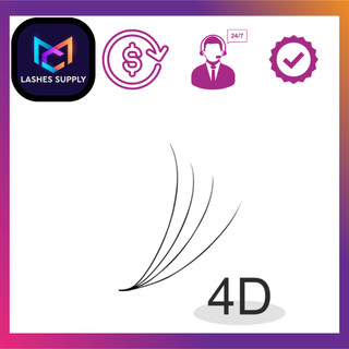 Mi fan 4D LASHES SUPPLY độ cong C -CC - D, độ dày 0.07 (1 hộp 1000 fan) mi volume 3d, (keo nối uốn mi, dụng cụ nối mi)