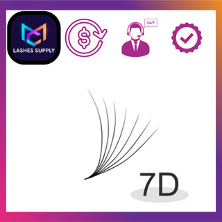 Mi fan 7D LASHES SUPPLY độ cong C -CC - D, độ dày 0.07 (1 hộp 1000 fan) mi volume 7d, (keo nối uốn mi, dụng cụ nối mi