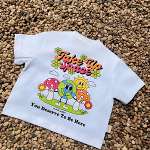 ÁO THUN TRẮNG Hình In Trái Đất Sắc màu dễ thương Cho Bé Form Rộng Boxy 100% Cotton 2C , Dày dặn , thấm hút mồ hôi
