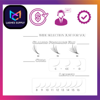 Mi fan Line, dây katun - wisspy 7d -0.07- cong C-CC-D LASHES SUPPLY,hộp 1000 fan, mi volume, dụng cụ nối mi
