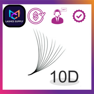 Mi fan 10D LASHES SUPPLY độ cong C -CC - D, độ dày 0.07 (1 hộp 00 fan) mi volume 10d,(keo nối uốn mi, dụng cụ nối mi)